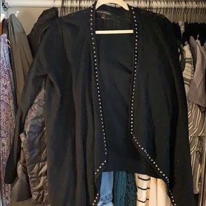 Black studded drapey sweater